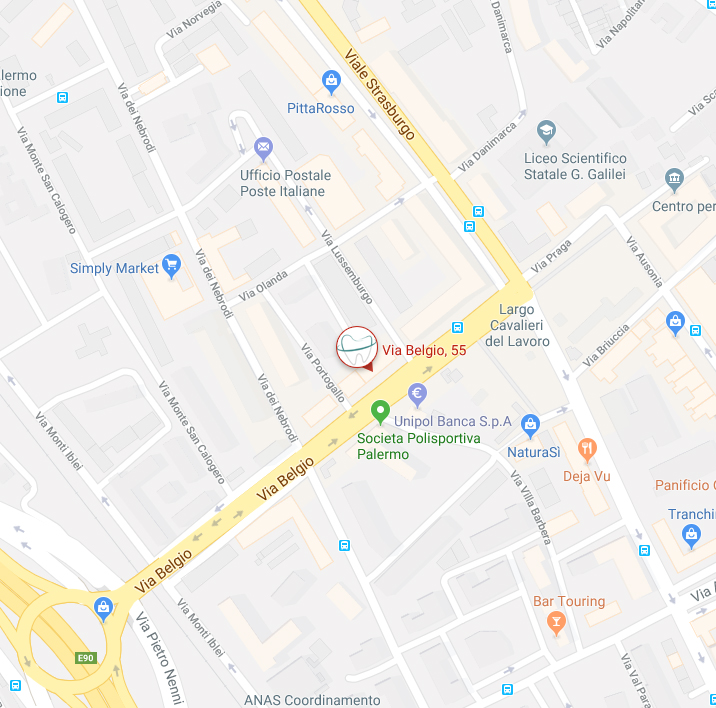 mappa Studio dentistico Emanuele convenzionato Palermo